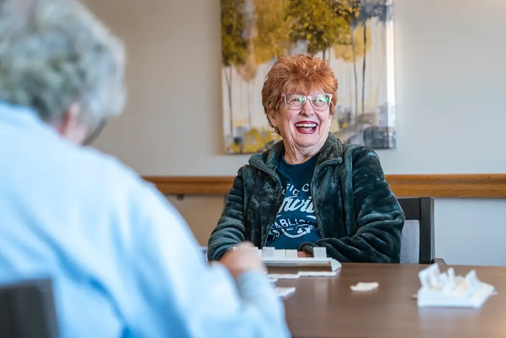 Knollwood Place Independent Living Senior Apartments in St. Louis Park near Minneapolis – Best Priced in Area Sholom Community Ambassador Program Sholom Community Ambassador Program member Sally laughing while playing a game