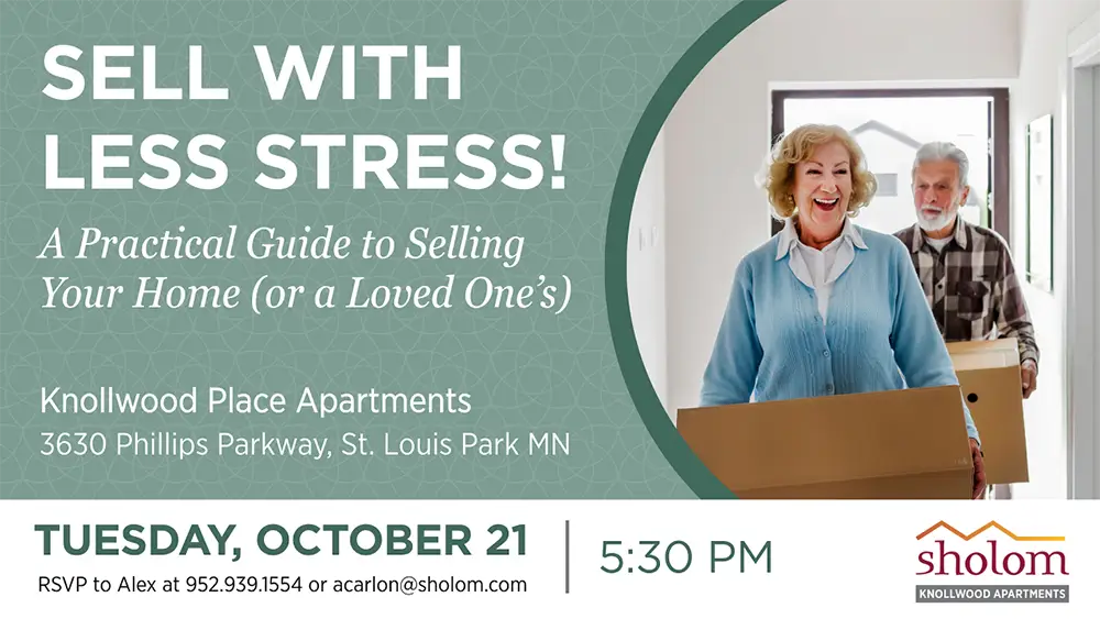 Sell your home with less stress event at Knollwood Place Independent Senior Living in St. Louis Park