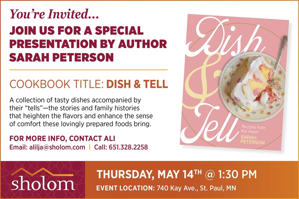 Author Sarah Peterson Presents Dish and Tell at Sholom